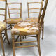 Series of four chairs Napoleon III, gilded wood
