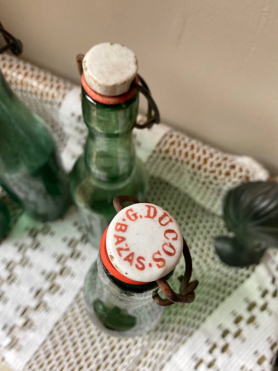 Antique glass bottles
