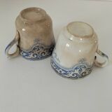 Set of fine earthenware cups
