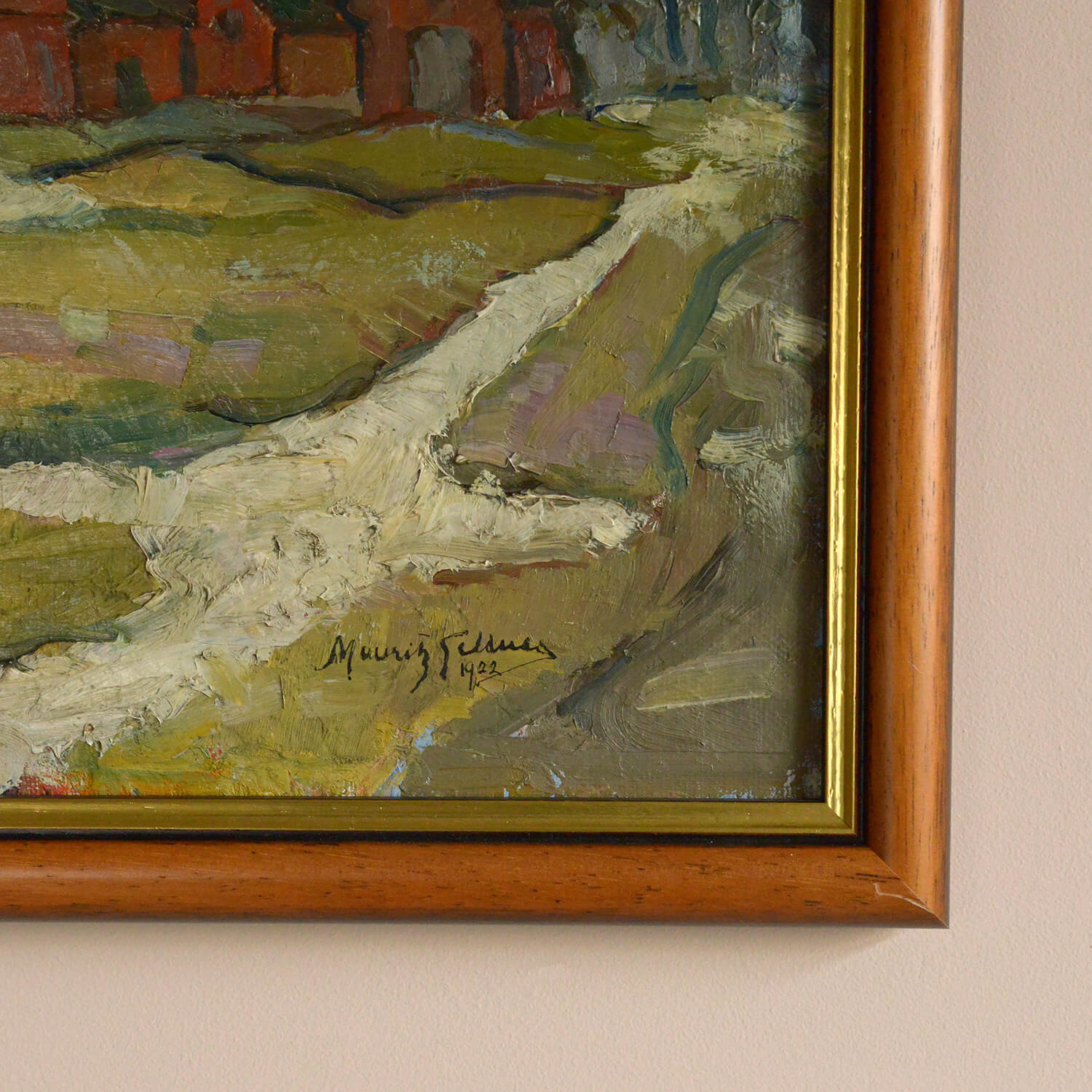 20th Century Oil Painting of a Swedish Farm by Mauritz Gellner Vintage Art