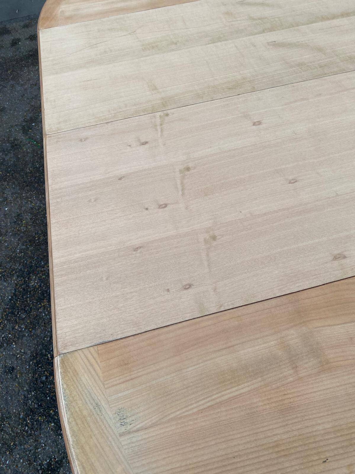 table à manger ronde extensible rénovée Louis Philippe 115-2215cm 20ème