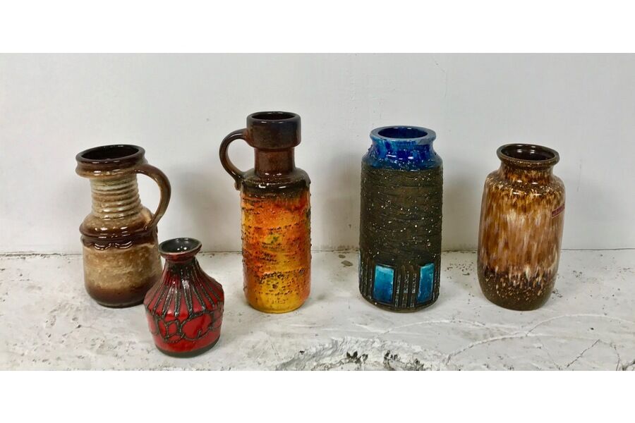 Set of 15 1960 ceramic vases