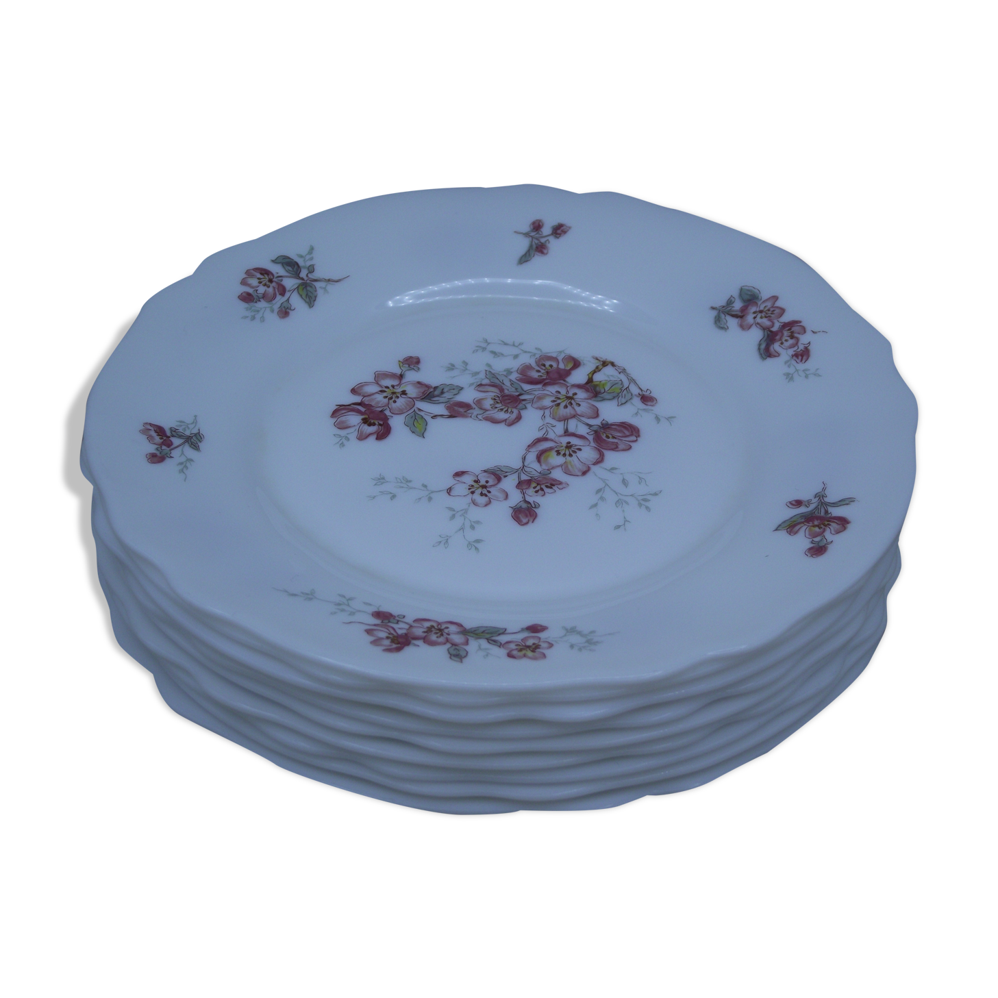 Lot of 9 dessert plates Arcopal France