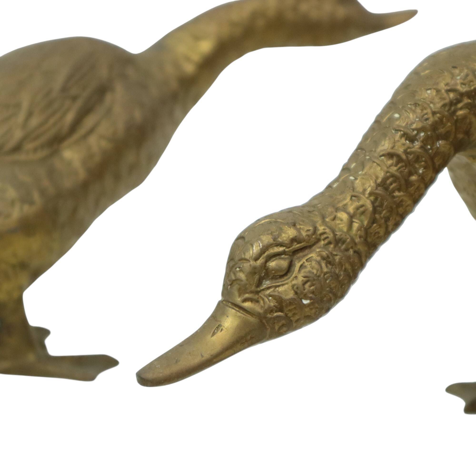 Pair of Bronze Ducks and Geese Figurines France 1940s