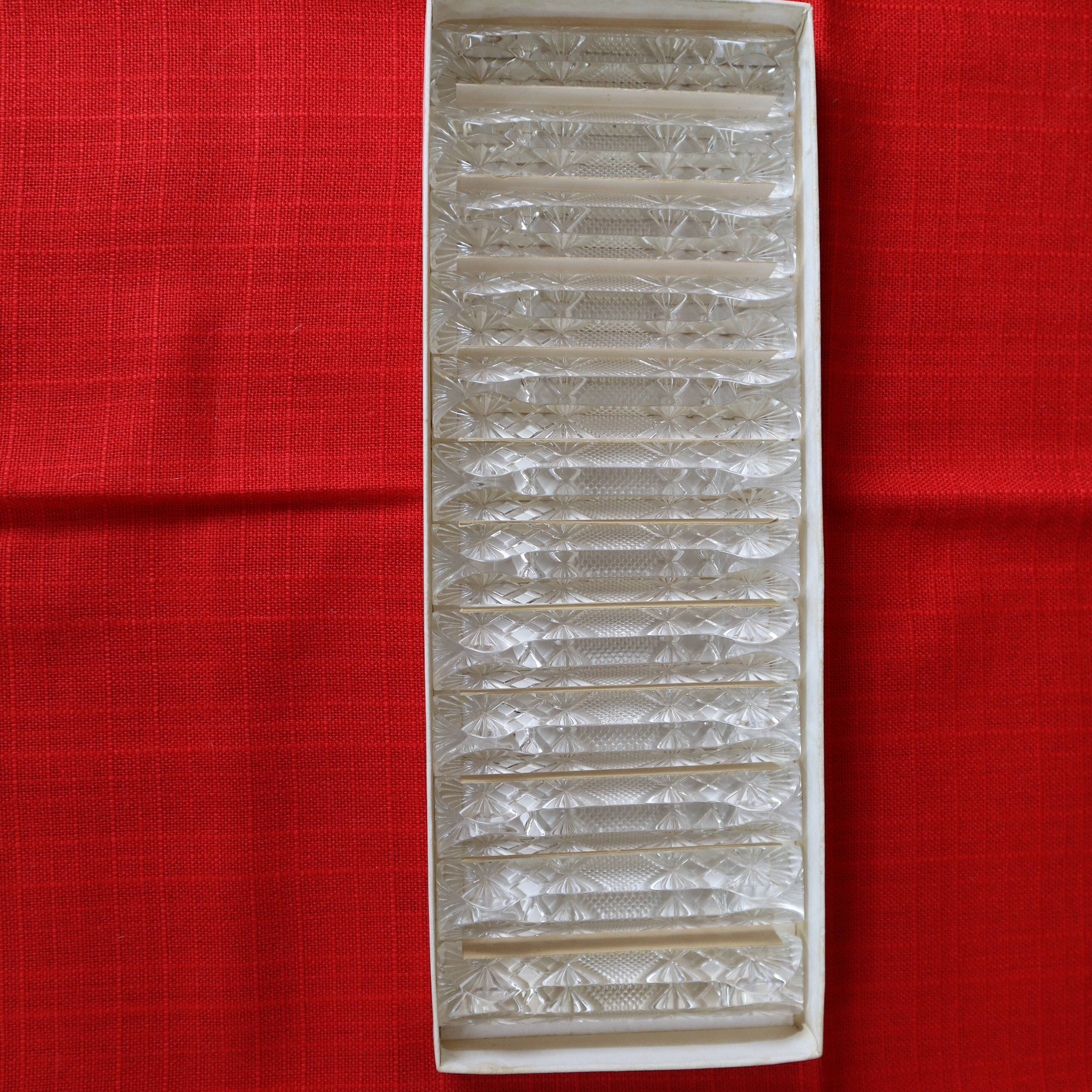 12 Vintage Crystal Knife Holders Made in Western Germany