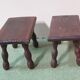 Lot de 2 repose-pieds petits bancs en bois