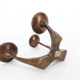 Vintage brutalist bronze candlestick Kunsthaus Kopp 1960s