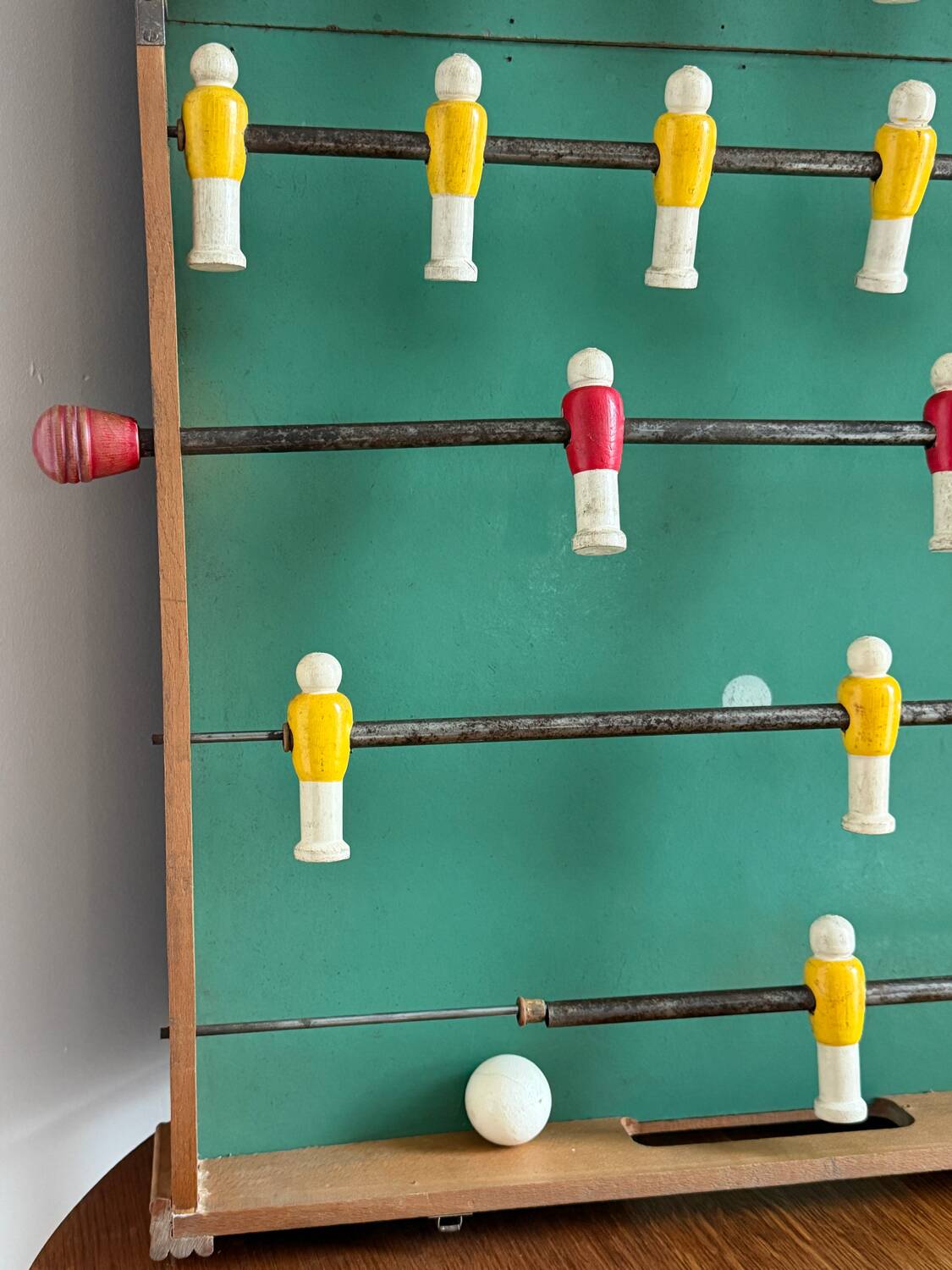 Vintage wooden folding foosball table