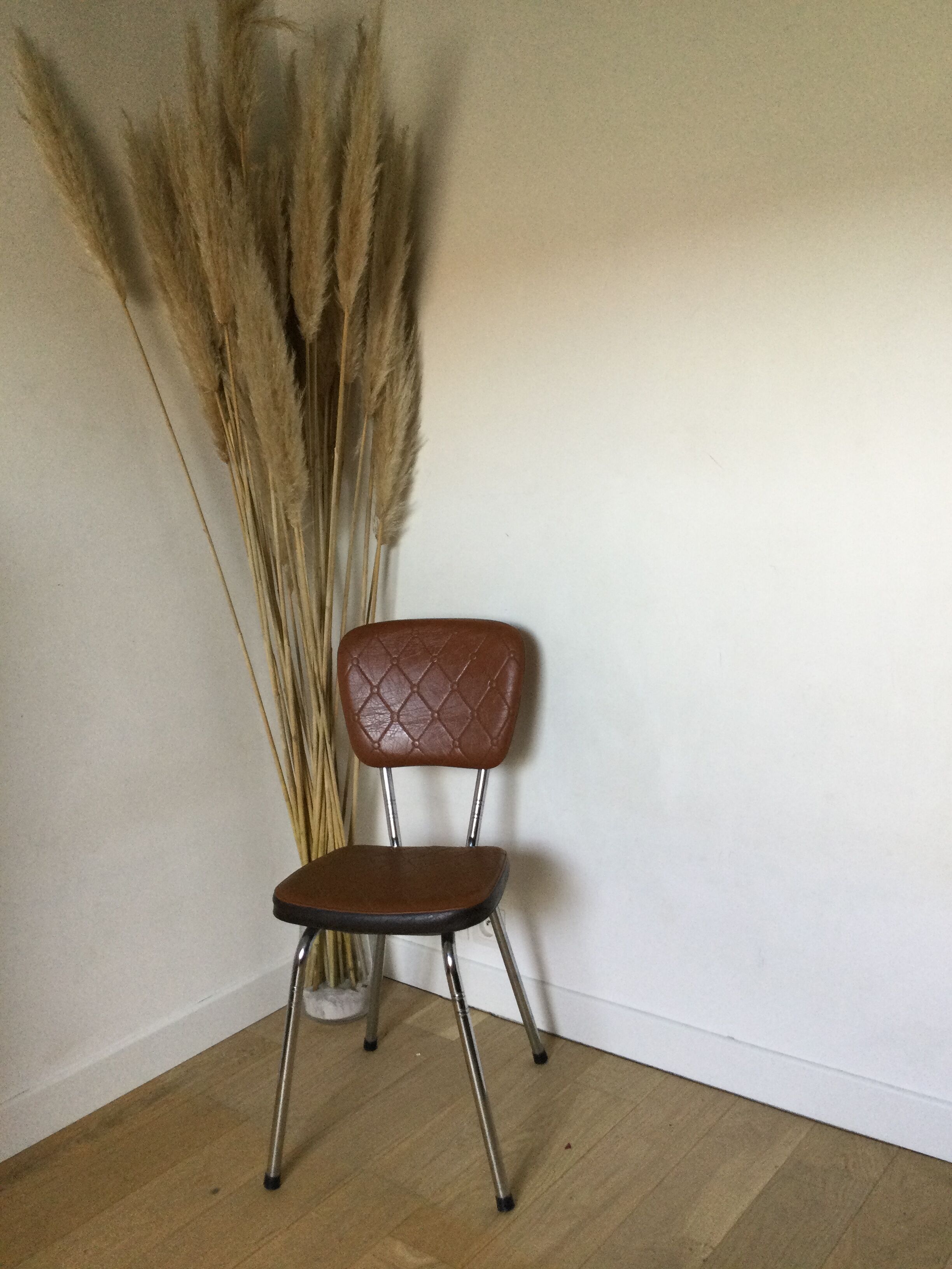 Vintage chrome and skai chairs