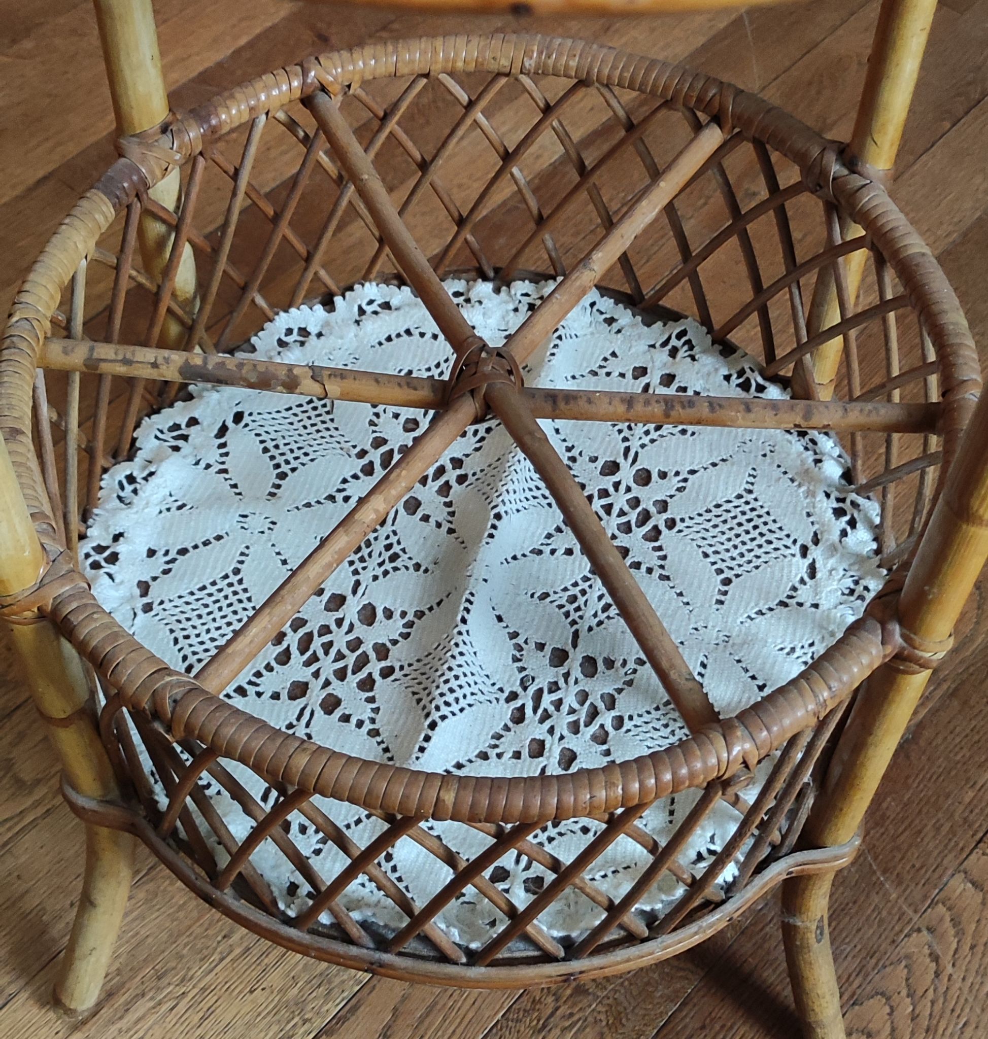 Rattan serving table