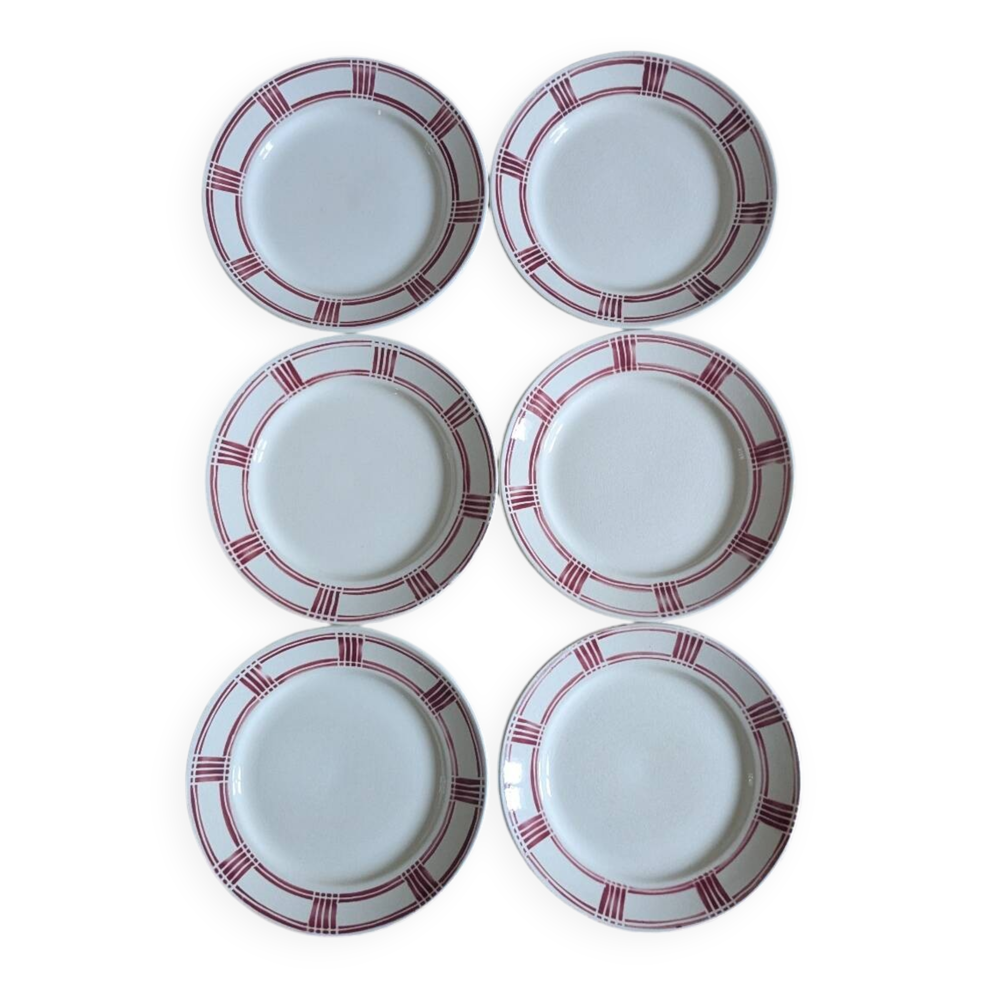 Six Badonviller dinner plates