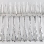 CHRISTOFLE 1907-1935 - 12 table forks and 12 Louis XVI style table spoons, Rubans model