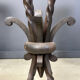 Tabourets de bar en fer forgé vintage français, années 1960 - ensemble de 3