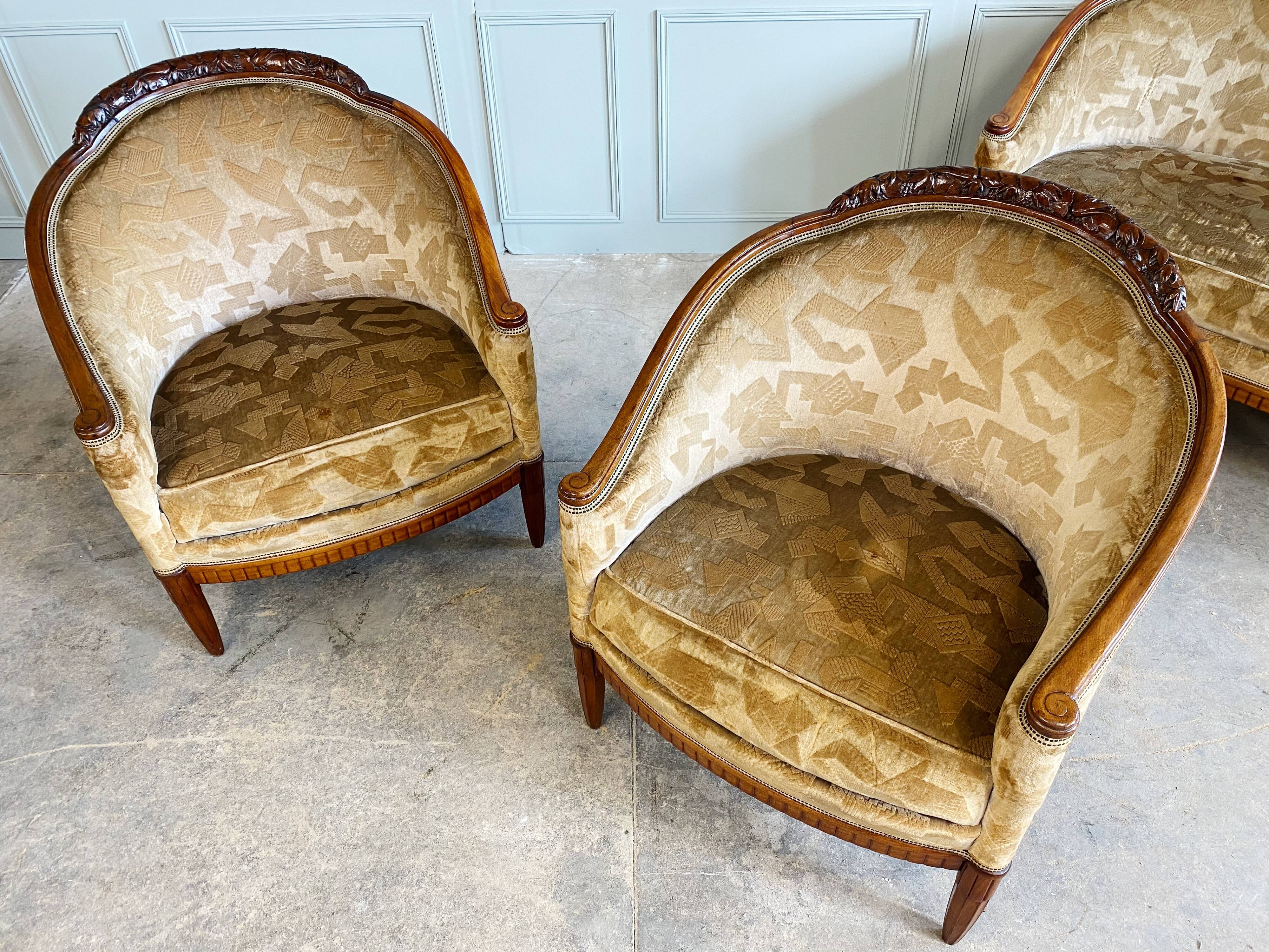 Art Deco lounge set by Paul Follot