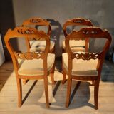 Set of 4 blond braked chairs