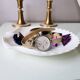 White ceramic dish shaped like 80s shells