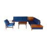 Norwegian Ekornes living room set, 2 daybeds, armchair and 2 tables, 1960