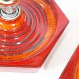Original vintage deep red ceramic sconces by Hustadt Leuchten