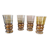 Set of 4 vintage golden stem glasses