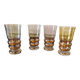 Suite de 4 verres vintage pied doré