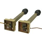 Paire de lampes de table en laiton de style Boulanger des années 50, 45 cm