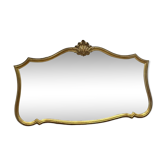 Large vintage mirror with an animated shape and Louis XV baroque style shell