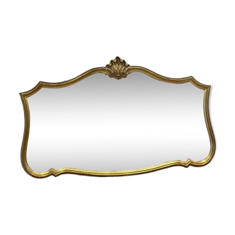 Large vintage mirror with an animated shape and Louis XV baroque style shell