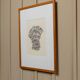 Noir charcoal on paper – Original 2019 abstract drawing in wooden frame by Paul Wilhelm Jacobs