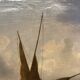 19th century oil on canvas, Low Tide, Framed Seascape