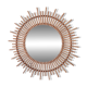 Very large sun mirror in rattan.