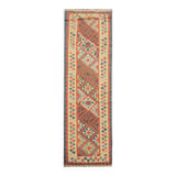 Multicolour Geometric Tribal Handwoven Stair & Hallway Runner Rug 308x87cm