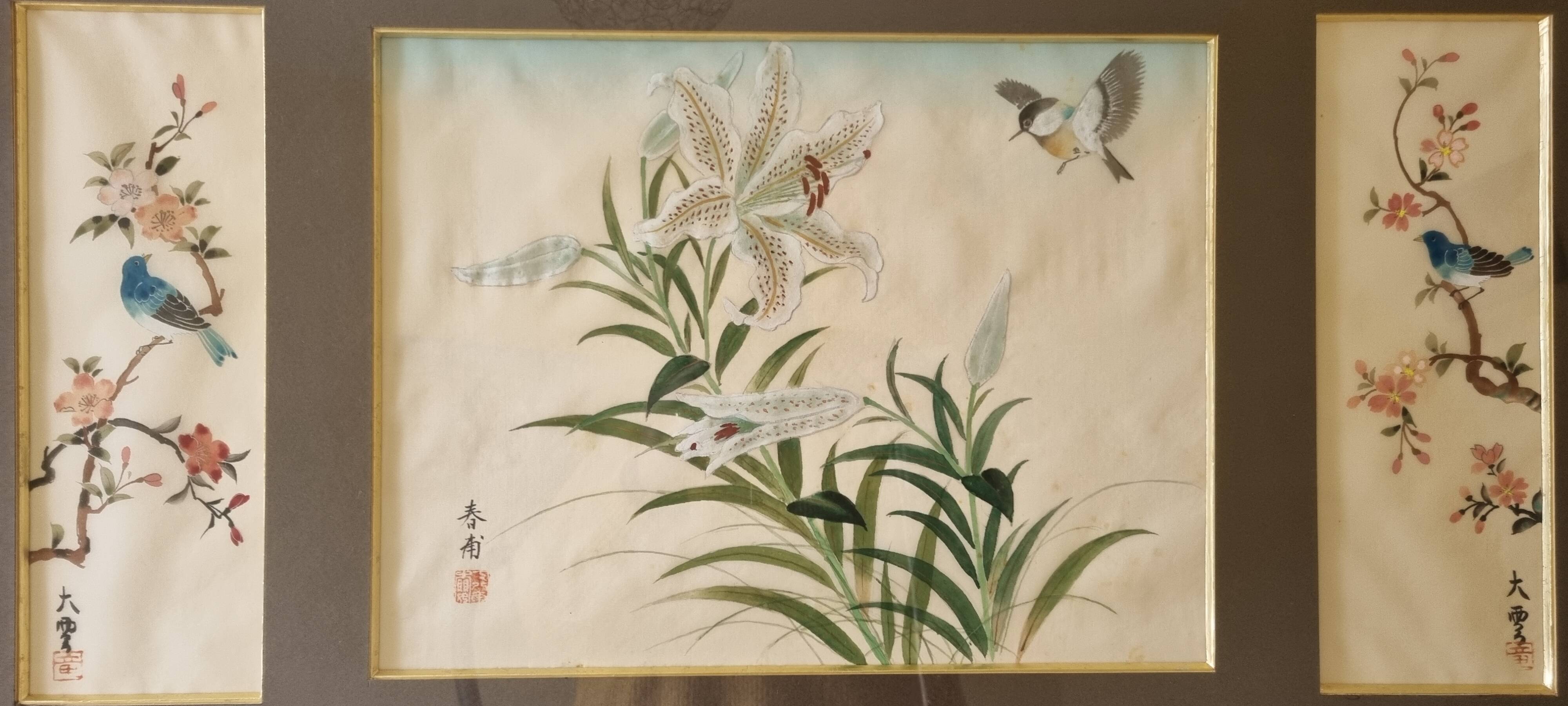 Vintage Chinese paintings on silk