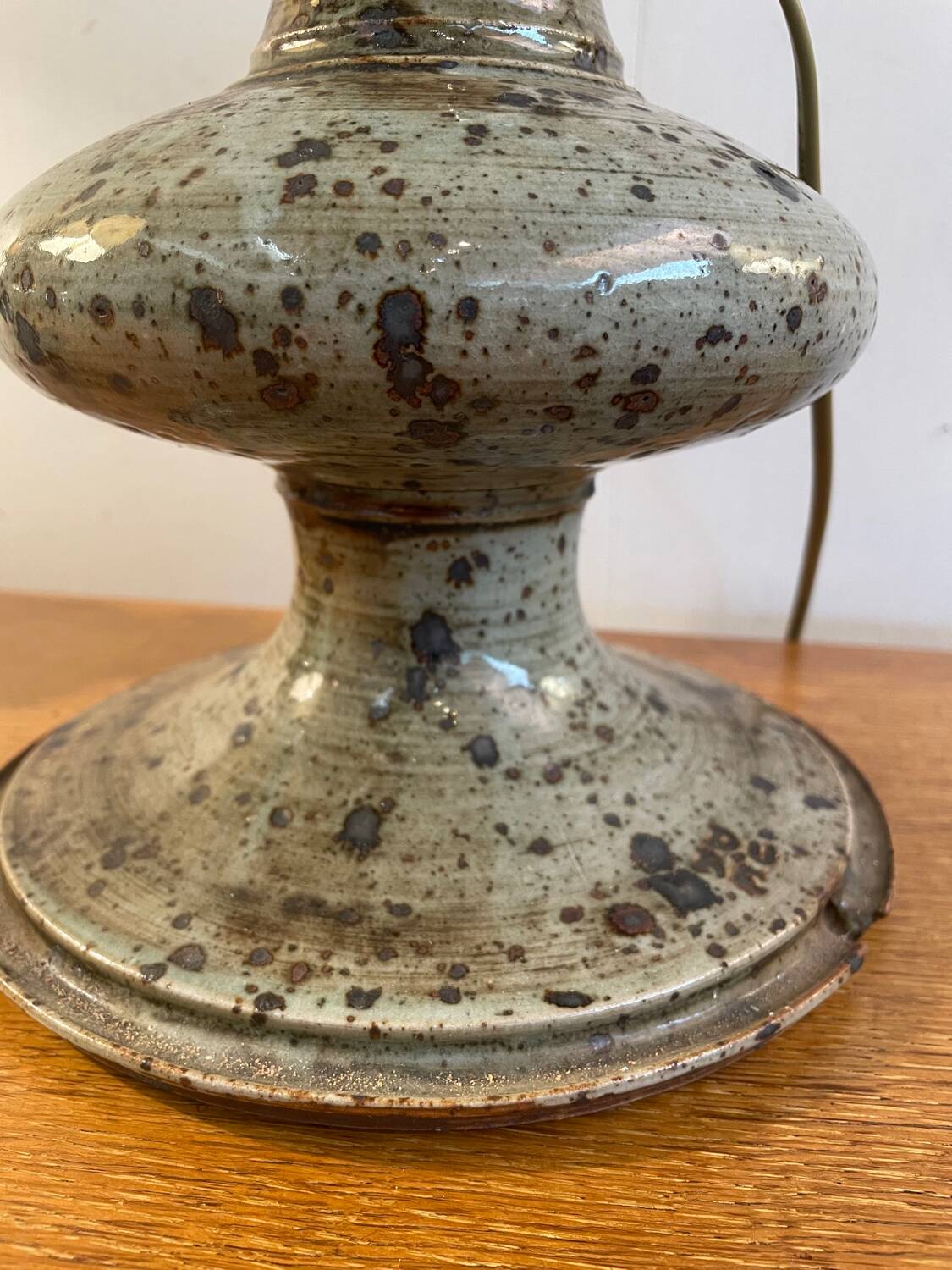 Pair of vintage 1970s stoneware lamps