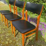 3 Scandinavian teak chairs from the 60s