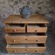 Commode ancienne rustique en pin, 4 tiroirs, vers 1880–1920