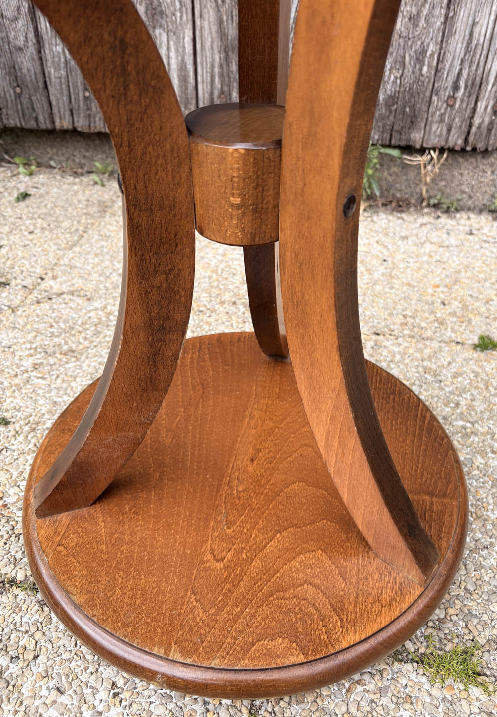 Art Deco plant stand guéridon with 3 tiers – curved oak, 1930s elegance