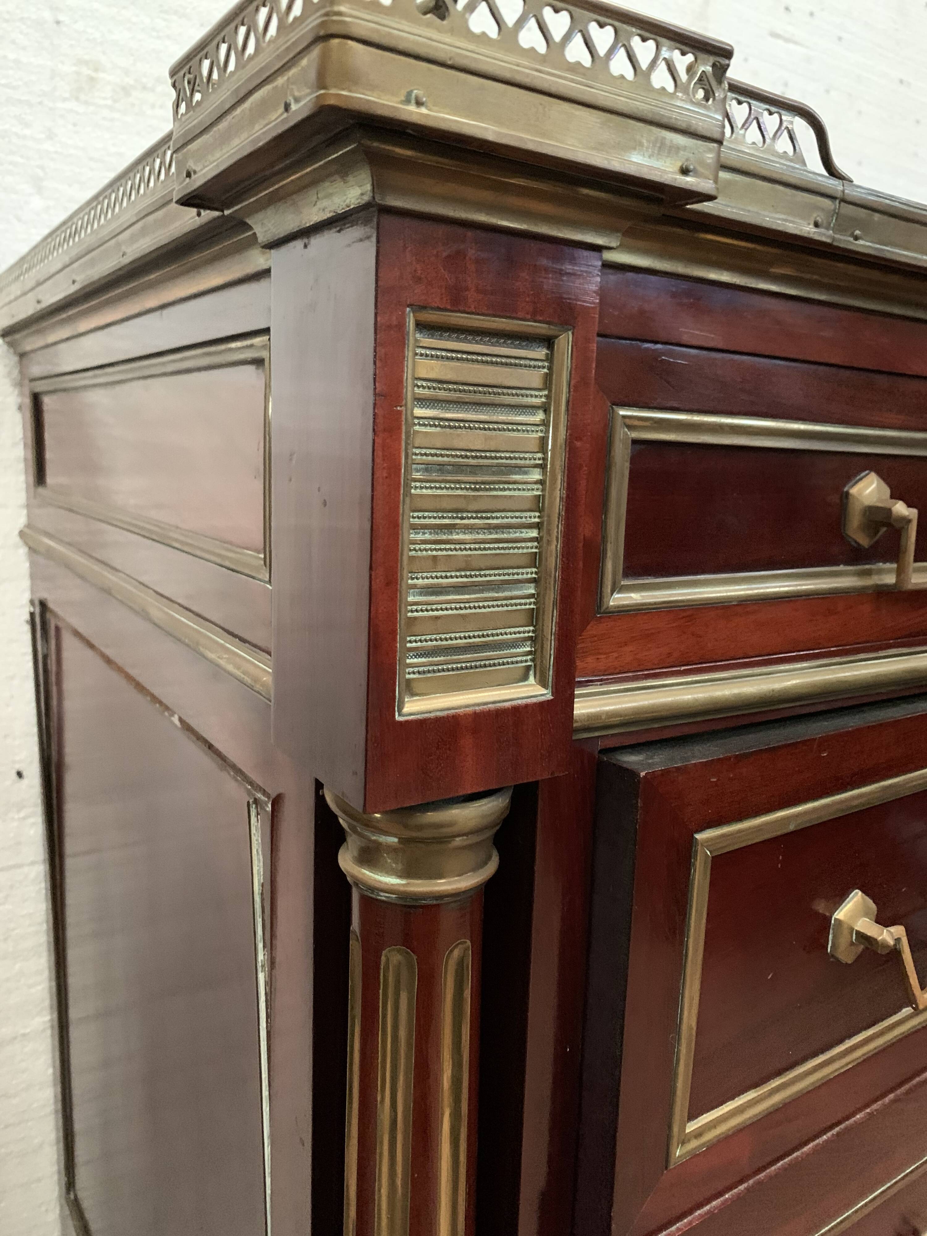 Semainier in trompe l'oeil Safe furniture of Napoleon III style Mahogany XX century
