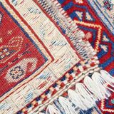 Vintage Style Red Kilim Rug Wool Handmade Tribal Flatweave 167x108cm