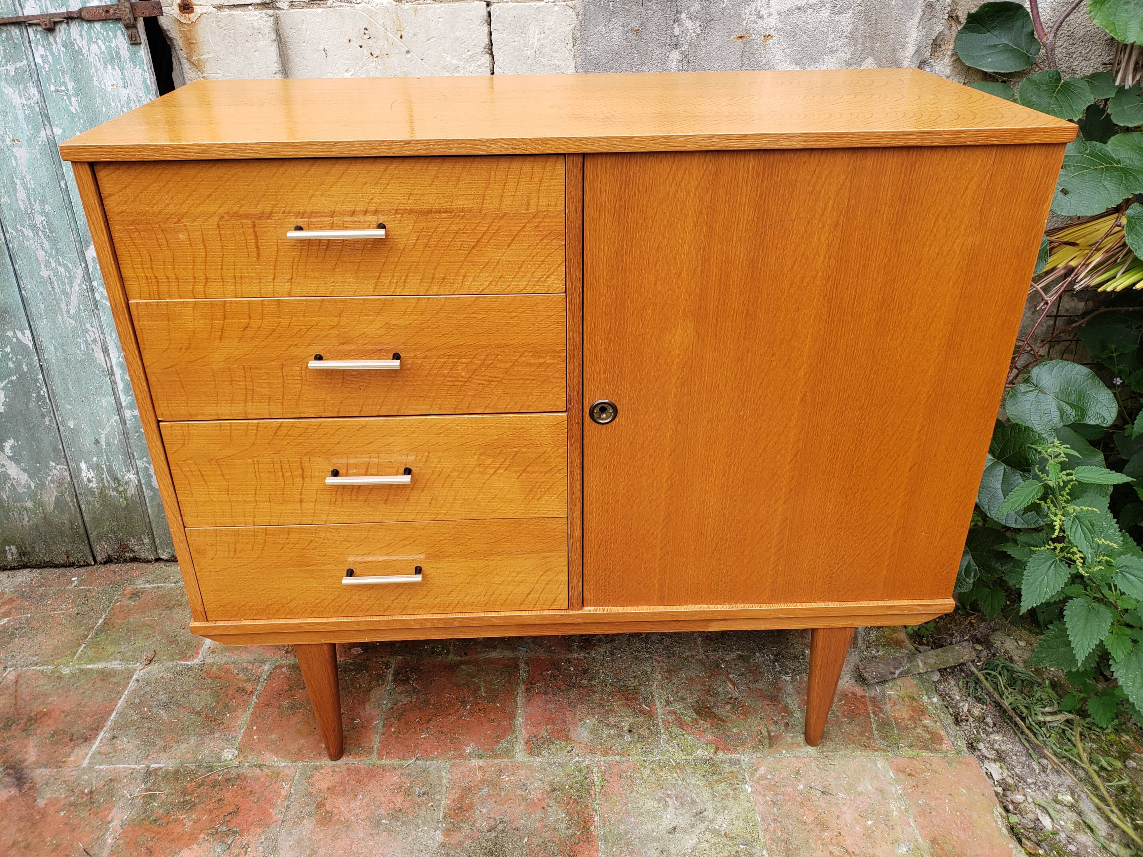 Buffet chest of drawers vintage golden honey