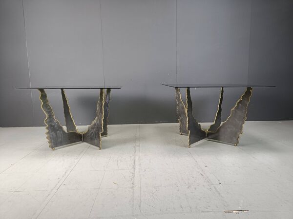 Tables basses, tables d'appoint brutalistes, années 1970