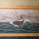 Large painting Oil on masonite Liner Mauritania signed E Joubert