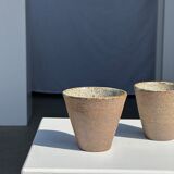 Set of 2 cups Indonesian ceramic (matte brown)