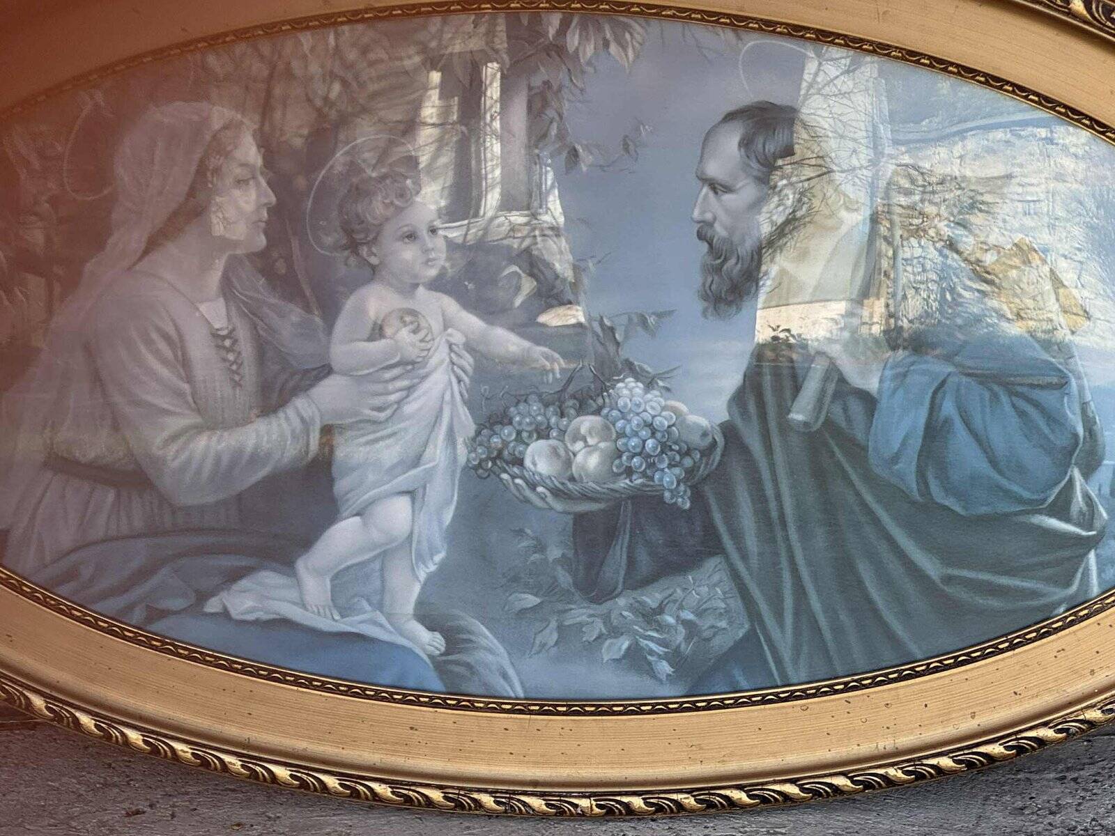 Art Nouveau artist, Holy Family, print, framed