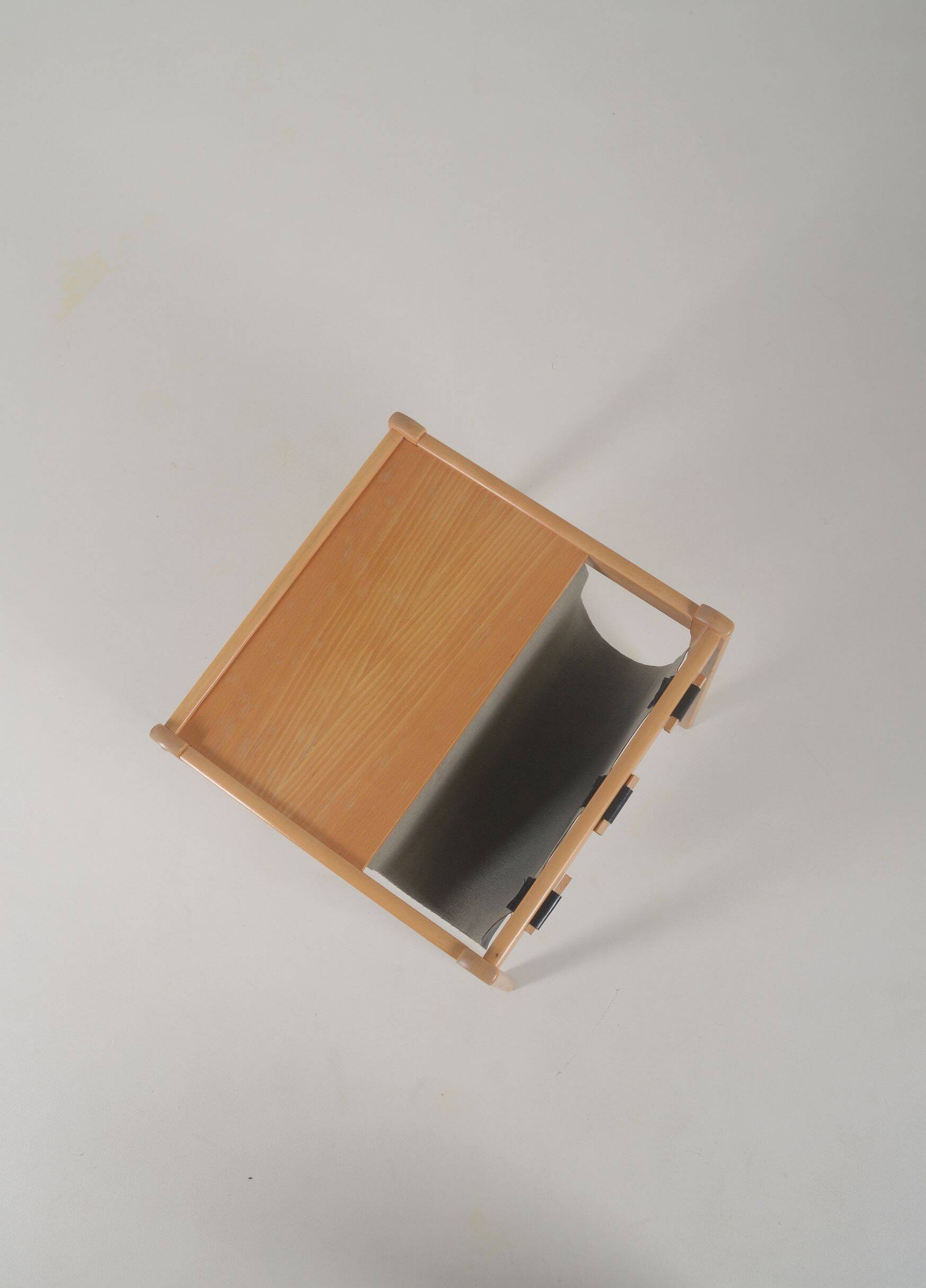 Danish side table with magazine holder by S.P. Jensen for BRDR Furbo, 1960s