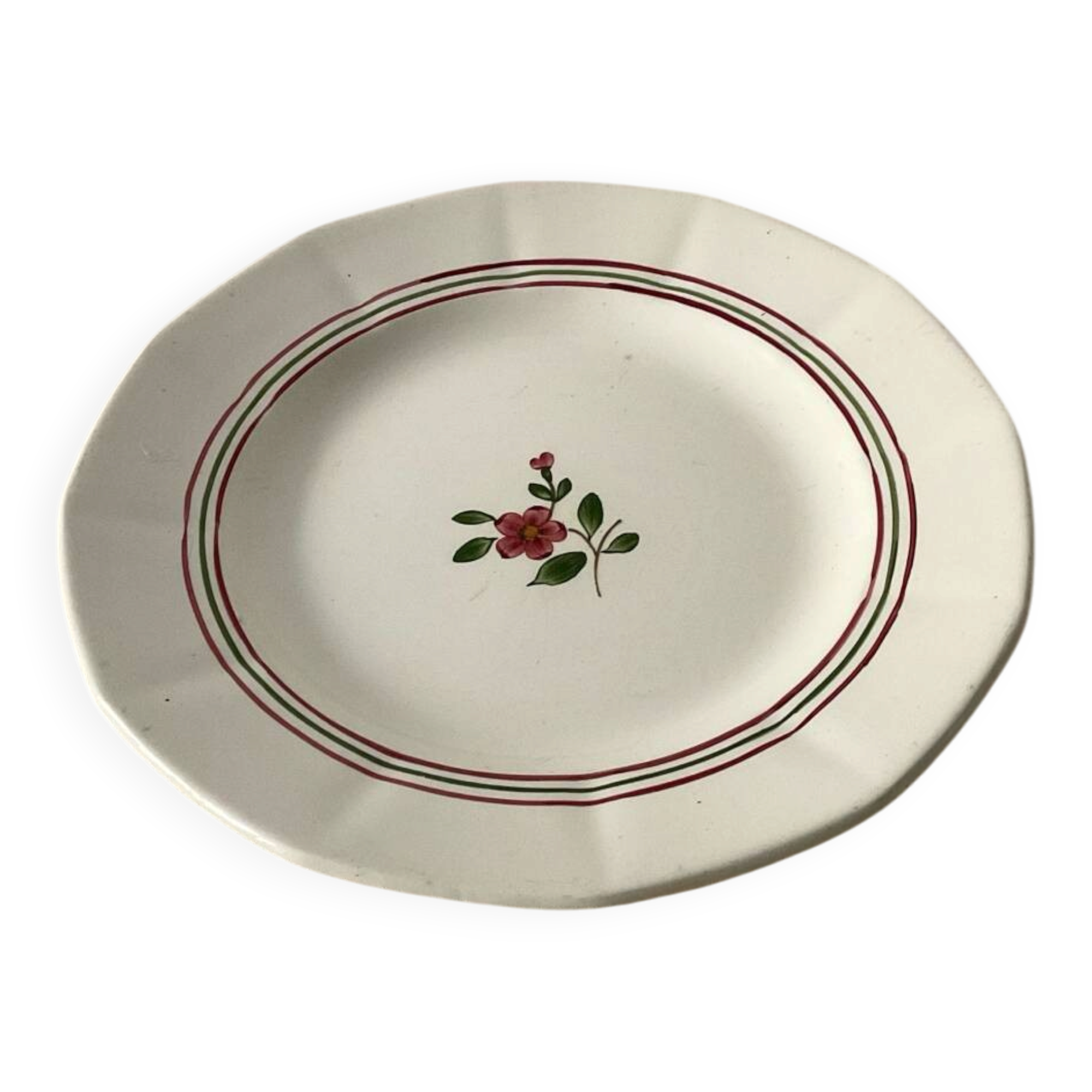 Large antique plate Sarreguemines model Armelle - hand-painted