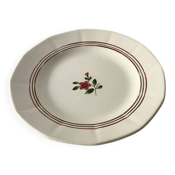 Grand plat ancien Sarreguemines modèle Armelle - peinte à la main