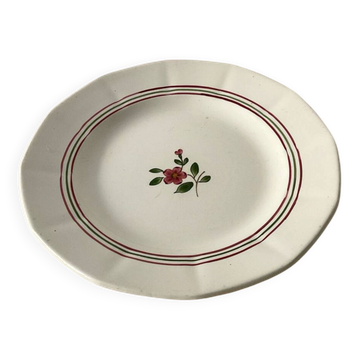 Grand plat ancien Sarreguemines modèle Armelle - peinte à la main