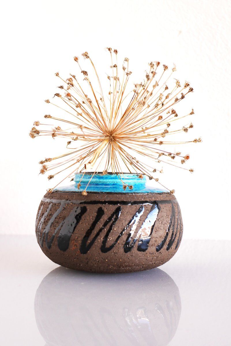 Mid-century modern studio art ceramic vase by Inger Persson for Rörstrand, Sweden, 1970s