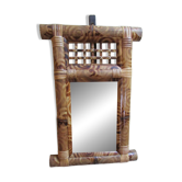 Miroir bambou et osier tressé rectangulaire