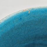 Large raku bowl with metallic iridescence